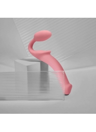 Розовый безремневой страпон Strap-on-me Semi-Realistic Bendable Strap-On size S - Strap-on-me - купить с доставкой в Рыбинске