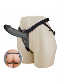 Черный полый мужской страпон London - 16,8 см. - Baile - купить с доставкой в Рыбинске