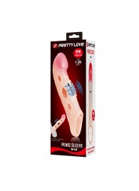 Телесная удлиняющая насадка с рельефом и вибрацией Brad - 21,3 см. - Baile - в Рыбинске купить с доставкой