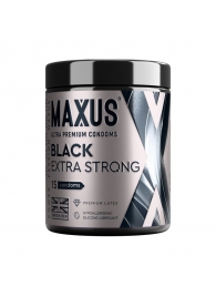 Черные утолщенные презервативы MAXUS Extra Strong с железным кейсом - 15 шт. - Maxus - купить с доставкой в Рыбинске