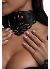 Фигурный чокер с узорами и золотистой фурнитурой - Crazy Handmade - купить с доставкой в Рыбинске