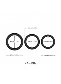 Набор из 3 черных эрекционных колец Stay Hard - Boys of Toys - в Рыбинске купить с доставкой