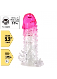 Прозрачно-розовая насадка на пенис Wilford - 13,5 см. - Baile - в Рыбинске купить с доставкой