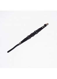 Черный ажурный чокер с золотистой фурнитурой - Crazy Handmade - купить с доставкой в Рыбинске