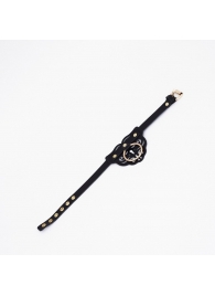 Черный чокер с клепками и золотистой фурнитурой - Crazy Handmade - купить с доставкой в Рыбинске