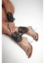 Черный фигурные оковы с золотистой фурнитурой - Crazy Handmade - купить с доставкой в Рыбинске