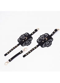 Черный фигурные оковы с золотистой фурнитурой - Crazy Handmade - купить с доставкой в Рыбинске