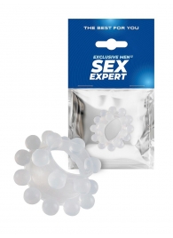 Эластичное эрекционное кольцо с двумя рядами шариков - Sex Expert - в Рыбинске купить с доставкой