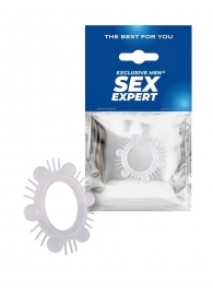 Эластичное эрекционное кольцо с шипиками и шариками - Sex Expert - в Рыбинске купить с доставкой