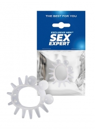 Эластичное эрекционное кольцо с шариками и лучами - Sex Expert - в Рыбинске купить с доставкой