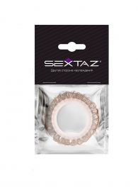 Эрекционное кольцо с бежевыми «ресничками» - Sextaz - в Рыбинске купить с доставкой