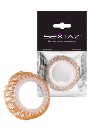 Эрекционное кольцо с бежевыми «ресничками» - Sextaz - в Рыбинске купить с доставкой