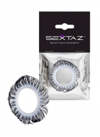 Эластичное эрекционное колечко с черными «ресничками» - Sextaz - в Рыбинске купить с доставкой