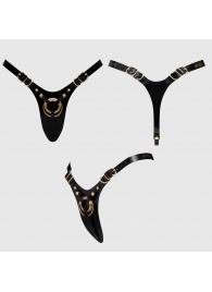 Черный пояс для фиксации насадок Strap-On-Me Leatherette Harness Fabulous - Strap-on-me - купить с доставкой в Рыбинске
