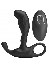 Черный изогнутый массажёр простаты с вибрацией и пультом ДУ - Baile - в Рыбинске купить с доставкой