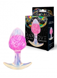 Розоватая анальная пробка со спиралевидным рельефом - 9 см. - AnaLove