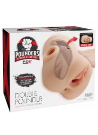 Телесный мастурбатор с вибрацией Double Pounder Vibrating Squeeze Stroker - Pipedream - в Рыбинске купить с доставкой
