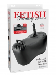 Черное надувное кресло с платформой для фиксации дилдо Body Dock Inflatable Love Seat - Pipedream - купить с доставкой в Рыбинске