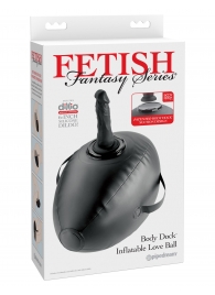 Черный надувной мяч с платформой для фиксации дилдо Body Dock Inflatable Love Ball - Pipedream - купить с доставкой в Рыбинске