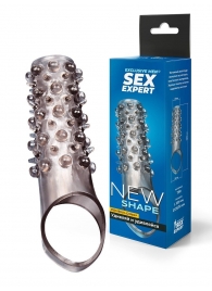 Дымчатая насадка на пенис с шипами и выпуклостями - 12 см. - Sex Expert - в Рыбинске купить с доставкой