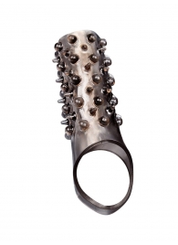 Дымчатая насадка на пенис с шипами и выпуклостями - 12,5 см. - Sex Expert - в Рыбинске купить с доставкой