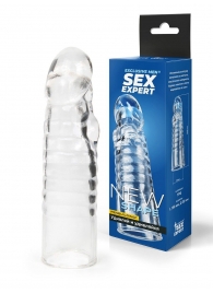 Прозрачная закрытая насадка на член - 15 см. - Sex Expert - в Рыбинске купить с доставкой