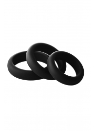 Набор из 3 черных эрекционных колец Smooth Silicone Cockring Pack - Dream Toys - в Рыбинске купить с доставкой