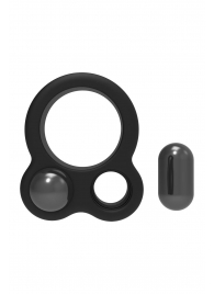 Черное эрекционное кольцо с утяжелителями Cockring Dual Weight - Dream Toys - в Рыбинске купить с доставкой