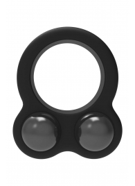 Черное эрекционное кольцо с утяжелителями Cockring Dual Weight - Dream Toys - в Рыбинске купить с доставкой