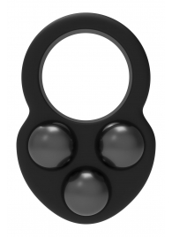 Черное эрекционное кольцо с утяжелителями - Dream Toys - в Рыбинске купить с доставкой
