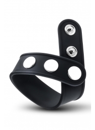 Черное эрекционное кольцо на кнопках - Blush Novelties - в Рыбинске купить с доставкой