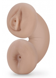 Телесный люминесцентный двусторонний мастурбатор Tasha - Blush Novelties - в Рыбинске купить с доставкой