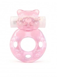 Розовое эрекционное виброкольцо в форме мишки - 1137 - в Рыбинске купить с доставкой