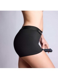 Черные трусики-боксеры для фиксации насадок Strap-on-me Harness Lingerie Allure - size M - Strap-on-me - купить с доставкой в Рыбинске