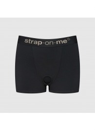 Черные трусики-боксеры для фиксации насадок Strap-on-me Harness Lingerie Allure - size L - Strap-on-me - купить с доставкой в Рыбинске