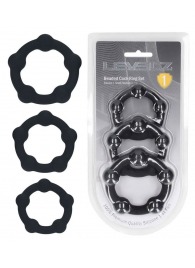 Набор из 3 эрекционных колец Beaded Silicone Cockring Set - Shots Media BV - в Рыбинске купить с доставкой