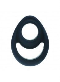 Черное эрекционное кольцо Double Ergo Silicone Cockring - Shots Media BV - в Рыбинске купить с доставкой