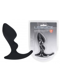 Черная анальная пробка для массажа простаты Double Ripple Silicone Prostate Massager - Shots Media BV - в Рыбинске купить с доставкой