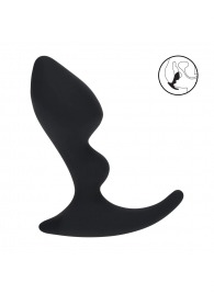 Черная анальная пробка для массажа простаты Double Ripple Silicone Prostate Massager - Shots Media BV - в Рыбинске купить с доставкой