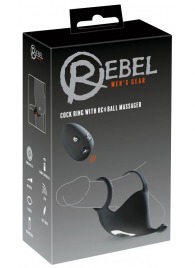 Черная вибронасадка для эрекции и стимуляции мошонки Cock ring with RC ball massager - Orion - в Рыбинске купить с доставкой