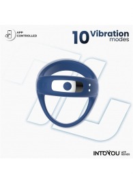 Синее интерактивное эрекционное виброкольцо Rank - Intoyou - в Рыбинске купить с доставкой