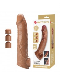 Карамельный фаллоудлинитель с подхватом мошонки Silas - 26 см. - Baile - в Рыбинске купить с доставкой
