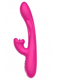 Розовый вибратор со стимуляцией клитора и фингерингом - 23,5 см. - Secwell