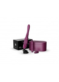 Фиолетовая секс-машина с функцией нагрева, насадками и присоской Sesh - Zalo - купить с доставкой в Рыбинске