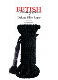 Черная веревка для фиксации Deluxe Silky Rope - 9,75 м. - Pipedream - купить с доставкой в Рыбинске