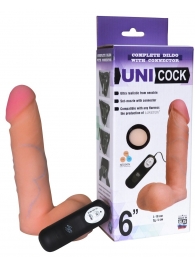 Фаллическая насадка Харнесс UNICOCK 6  с вибрацией - 18 см. - LOVETOY (А-Полимер) - купить с доставкой в Рыбинске