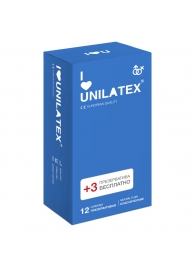 Классические презервативы Unilatex Natural Plain - 12 шт. + 3 шт. в подарок - Unilatex - купить с доставкой в Рыбинске