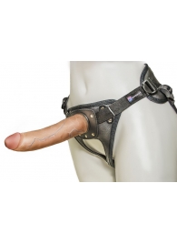 Насадка-фаллоимитатор на кожаных трусиках Harness Ultra Realistic 7  - 18 см. - LOVETOY (А-Полимер) - купить с доставкой в Рыбинске