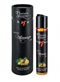Массажное масло с ароматом экзотических фруктов Huile de Massage Gourmande Fruits Exotiques - 59 мл. - Plaisir Secret - купить с доставкой в Рыбинске