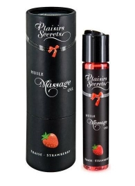 Массажное масло с ароматом клубники Huile de Massage Gourmande Fraise des Bois - 59 мл. - Plaisir Secret - купить с доставкой в Рыбинске